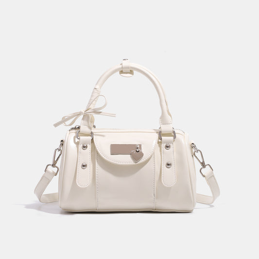 Women’s Square PU Leather Shoulder Bag With Sewing Thread Detail, Featuring Single Shoulder Strap