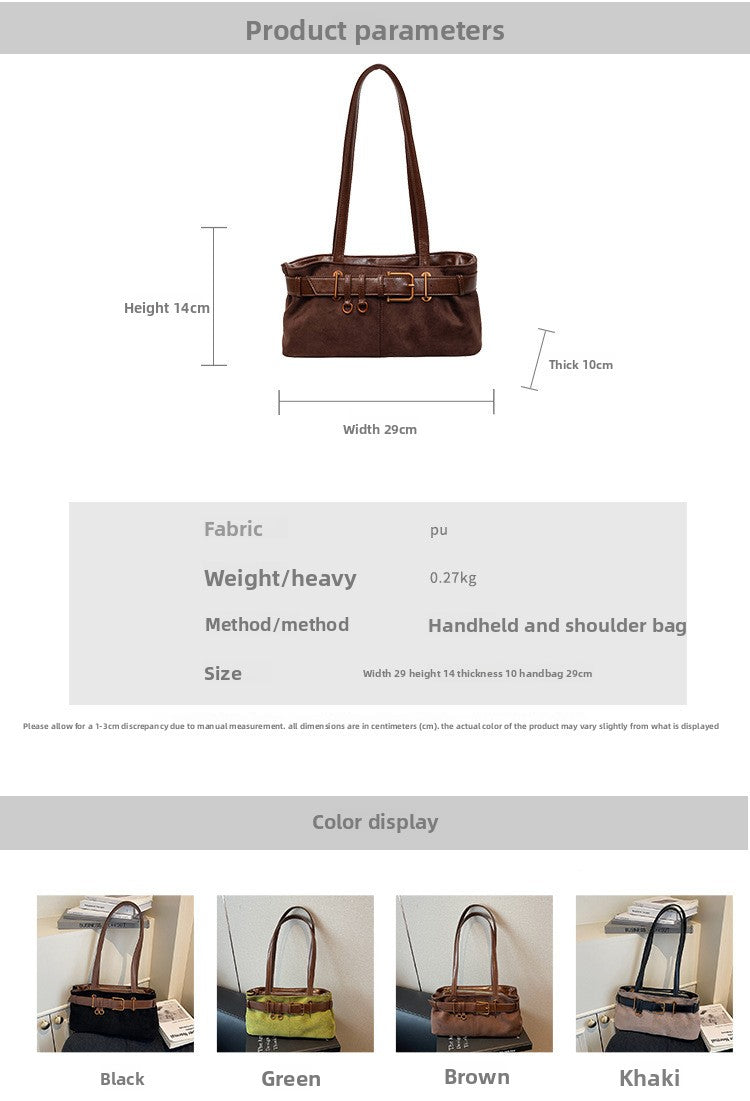Women Color Block Square Underarm Bag With Single Shoulder Strap, Large Capacity For Autumn & Winter