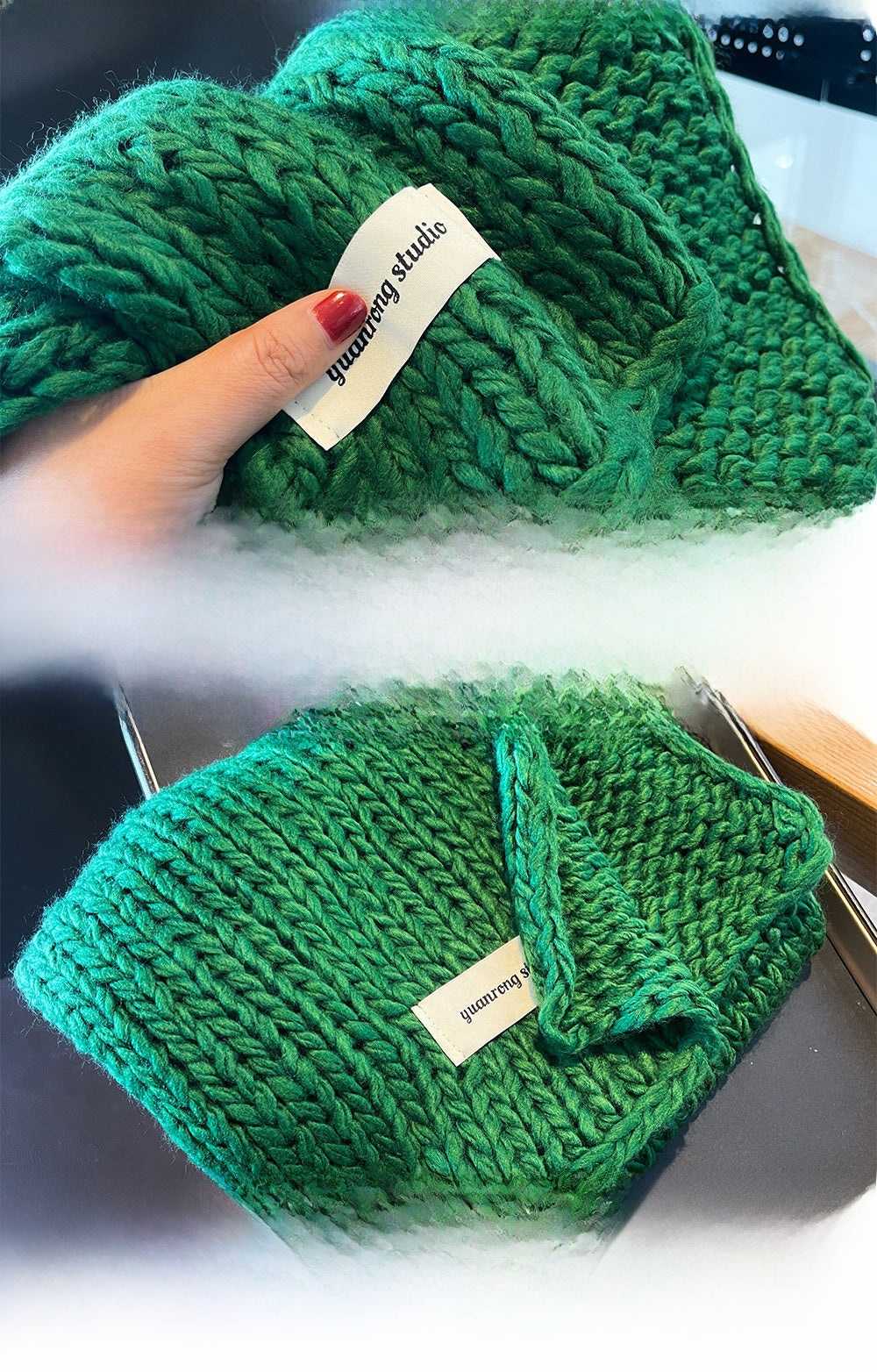 Solid Color Women’s Scarf In Green Made Of Soft Imitation Cashmere, Perfect For Autumn & Winter