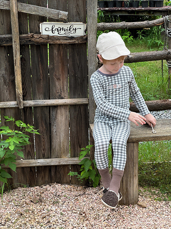 Stripe Pant Co-ord Set In Lycra For Autumn Featuring Round Neck And Long Sleeve, Children's Home Clothes