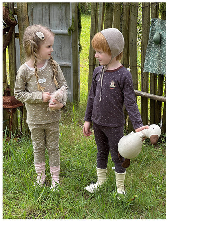 Stripe Pant Co-ord Set In Lycra For Autumn Featuring Round Neck And Long Sleeve, Children's Home Clothes