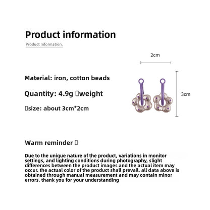 Simple Style Polka Dots Enamel Earrings In White With Iron Base And 304 Stainless Steel Posts For Women