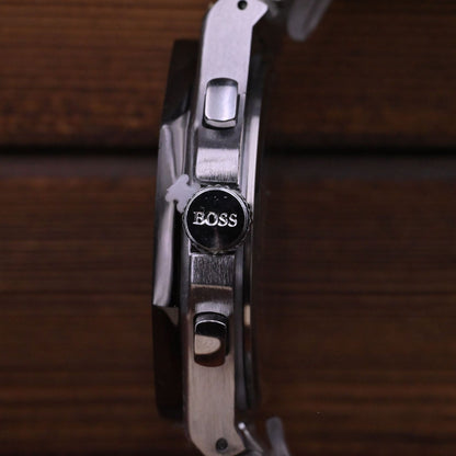 Men's Quartz Watch With Round Dial, Steel Belt Strap, Tempered Glass Mirror, And Single Folding Buckle