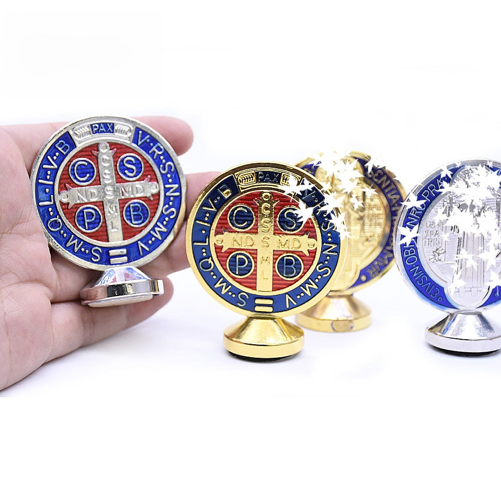 Christmas Car Ornament In Colour, Alloy Metal Craft Decoration For Holiday Parties