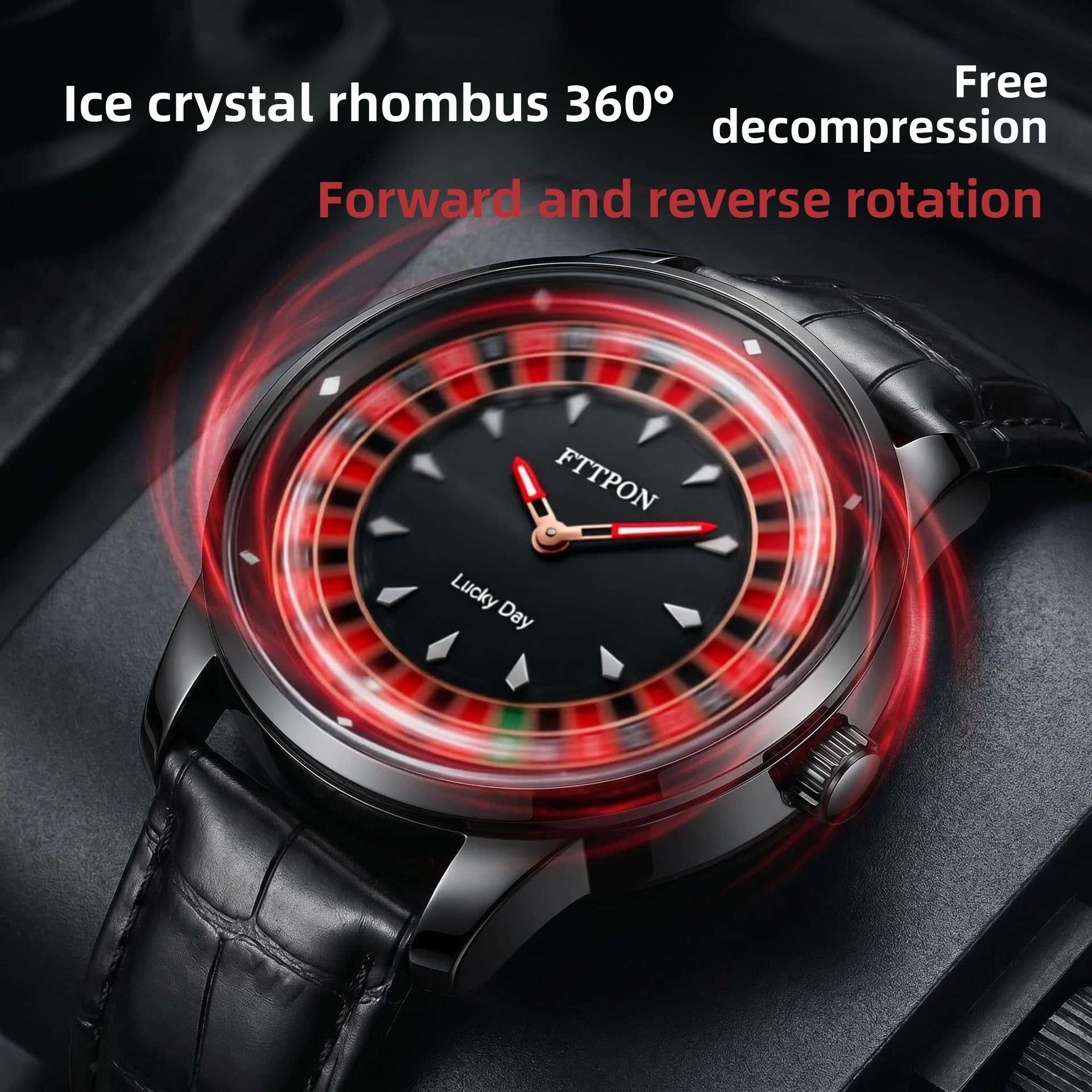 Men's Quartz Watch With Genuine Leather Strap And Pin Buckle Featuring Round Dial And Tempered Glass Mirror