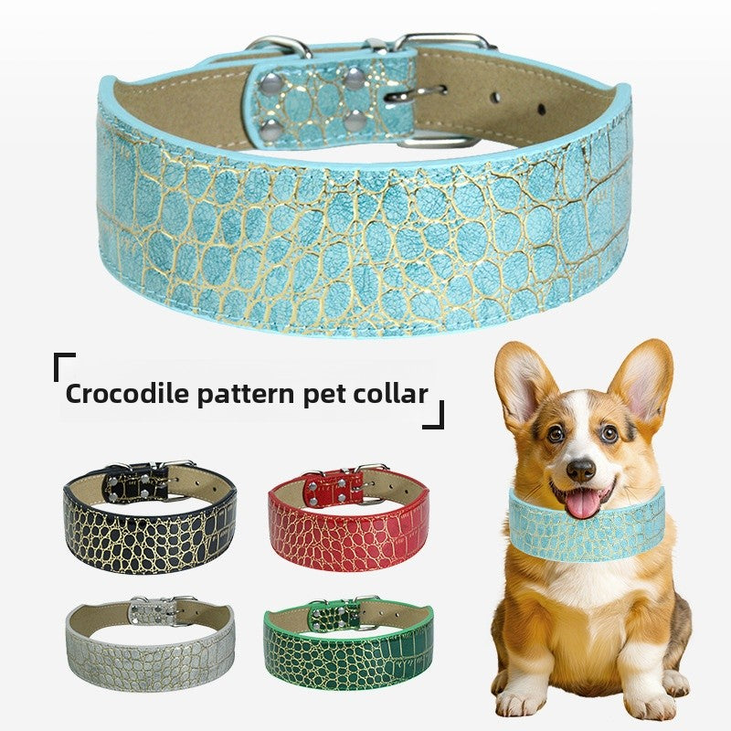Crocodile PU Leather Pet Collar Suitable For All Seasons