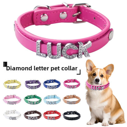 Halloween PU Leather Pet Collar For All Seasons Featuring Durable Letter Pattern Design