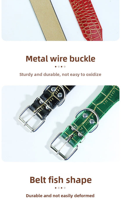Crocodile PU Leather Pet Collar Suitable For All Seasons