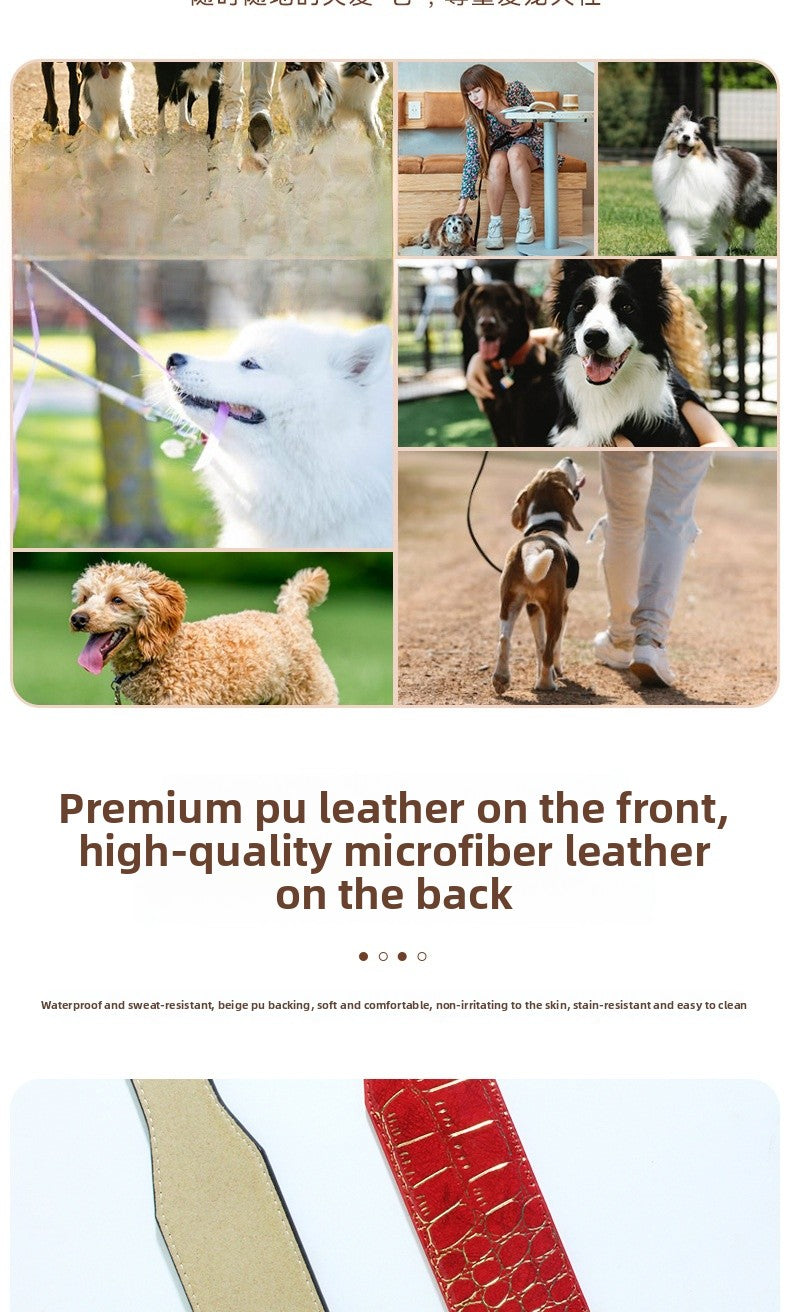 Crocodile PU Leather Pet Collar Suitable For All Seasons