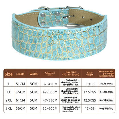Crocodile PU Leather Pet Collar Suitable For All Seasons
