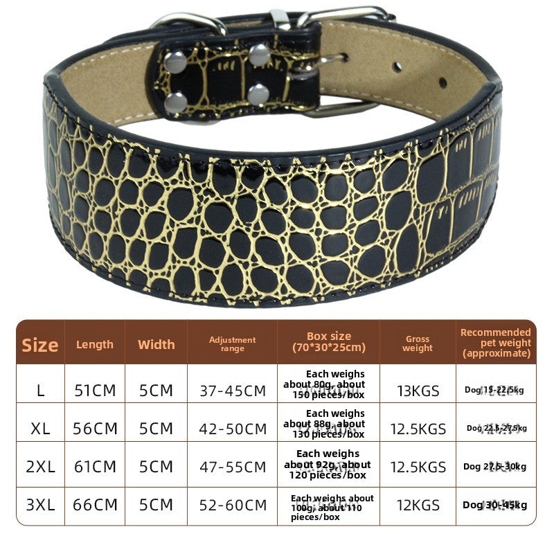 Crocodile PU Leather Pet Collar Suitable For All Seasons