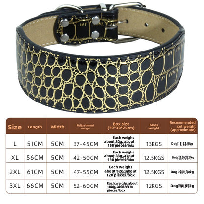 Crocodile PU Leather Pet Collar Suitable For All Seasons