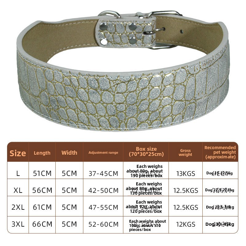Crocodile PU Leather Pet Collar Suitable For All Seasons