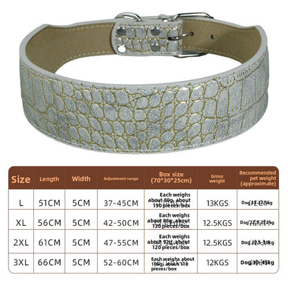 Crocodile PU Leather Pet Collar Suitable For All Seasons