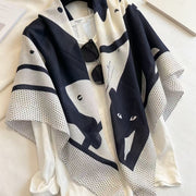 Navy Blue Polka Dot Scarf