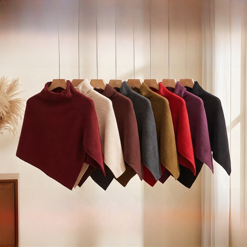 Solid Color Wool Shawl For Women In Beige, Perfect For Autumn And Winter