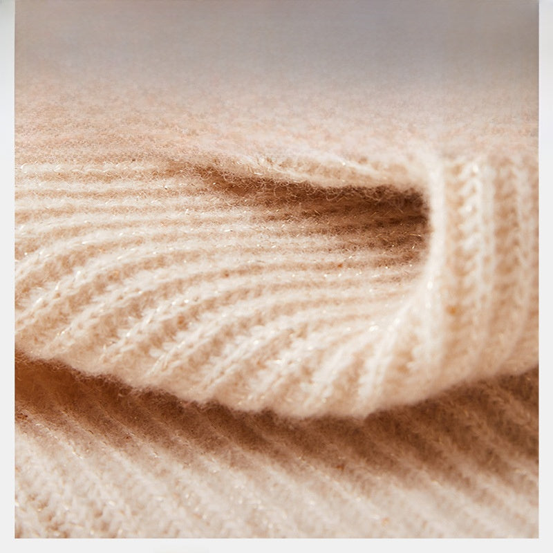 Solid Color Wool Shawl For Women In Beige, Perfect For Autumn And Winter