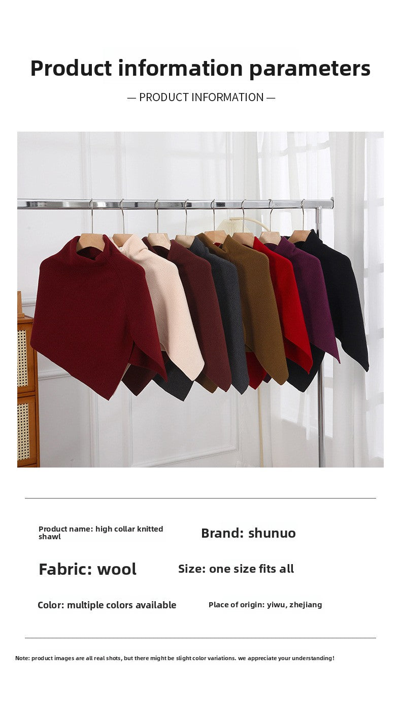 Solid Color Wool Shawl For Women In Beige, Perfect For Autumn And Winter