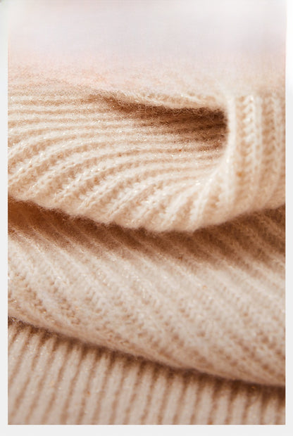 Solid Color Wool Shawl For Women In Beige, Perfect For Autumn And Winter