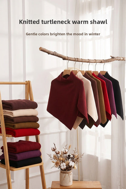 Solid Color Wool Shawl For Women In Beige, Perfect For Autumn And Winter