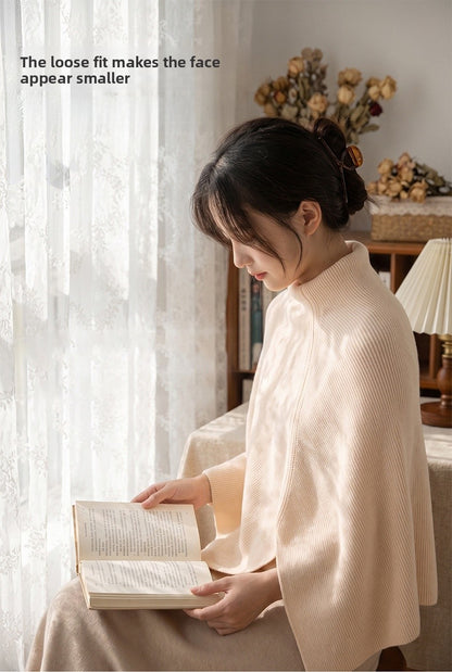 Solid Color Wool Shawl For Women In Beige, Perfect For Autumn And Winter