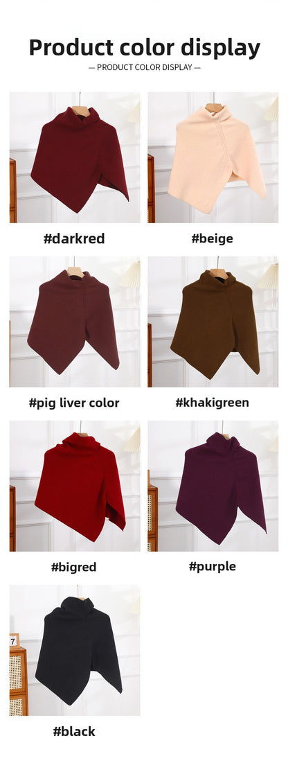 Solid Color Wool Shawl For Women In Beige, Perfect For Autumn And Winter