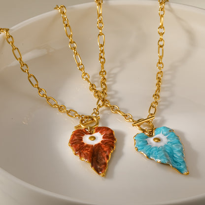 Heart Shape Pendant Necklace For Women, Electroplated 304 Stainless Steel With 18K Real Gold PVD Coated, Featuring Cable Chain