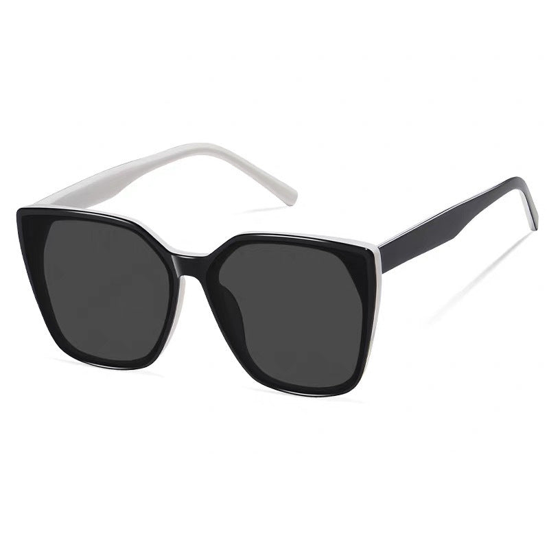 Unisex Square Full Frame Sunglasses With PC Lens Material In Dyed Black, Perfect For Spring