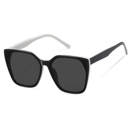Unisex Square Full Frame Sunglasses With PC Lens Material In Dyed Black, Perfect For Spring