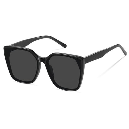 Unisex Square Full Frame Sunglasses With PC Lens Material In Dyed Black, Perfect For Spring
