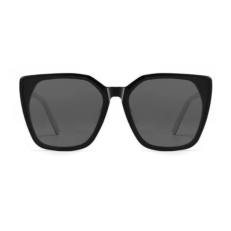 Unisex Square Full Frame Sunglasses With PC Lens Material In Dyed Black, Perfect For Spring