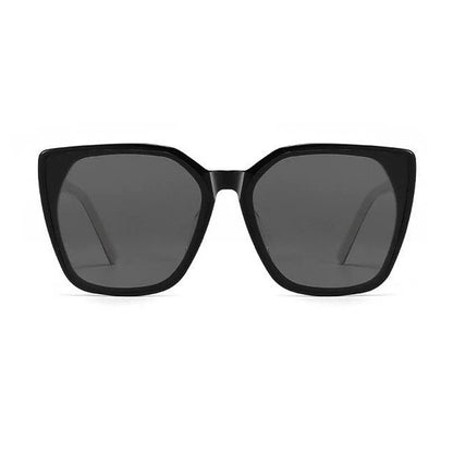 Unisex Square Full Frame Sunglasses With PC Lens Material In Dyed Black, Perfect For Spring