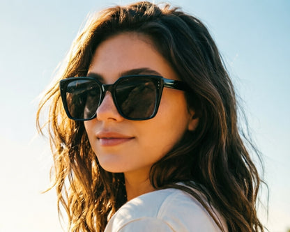 Unisex Square Full Frame Sunglasses With PC Lens Material In Dyed Black, Perfect For Spring