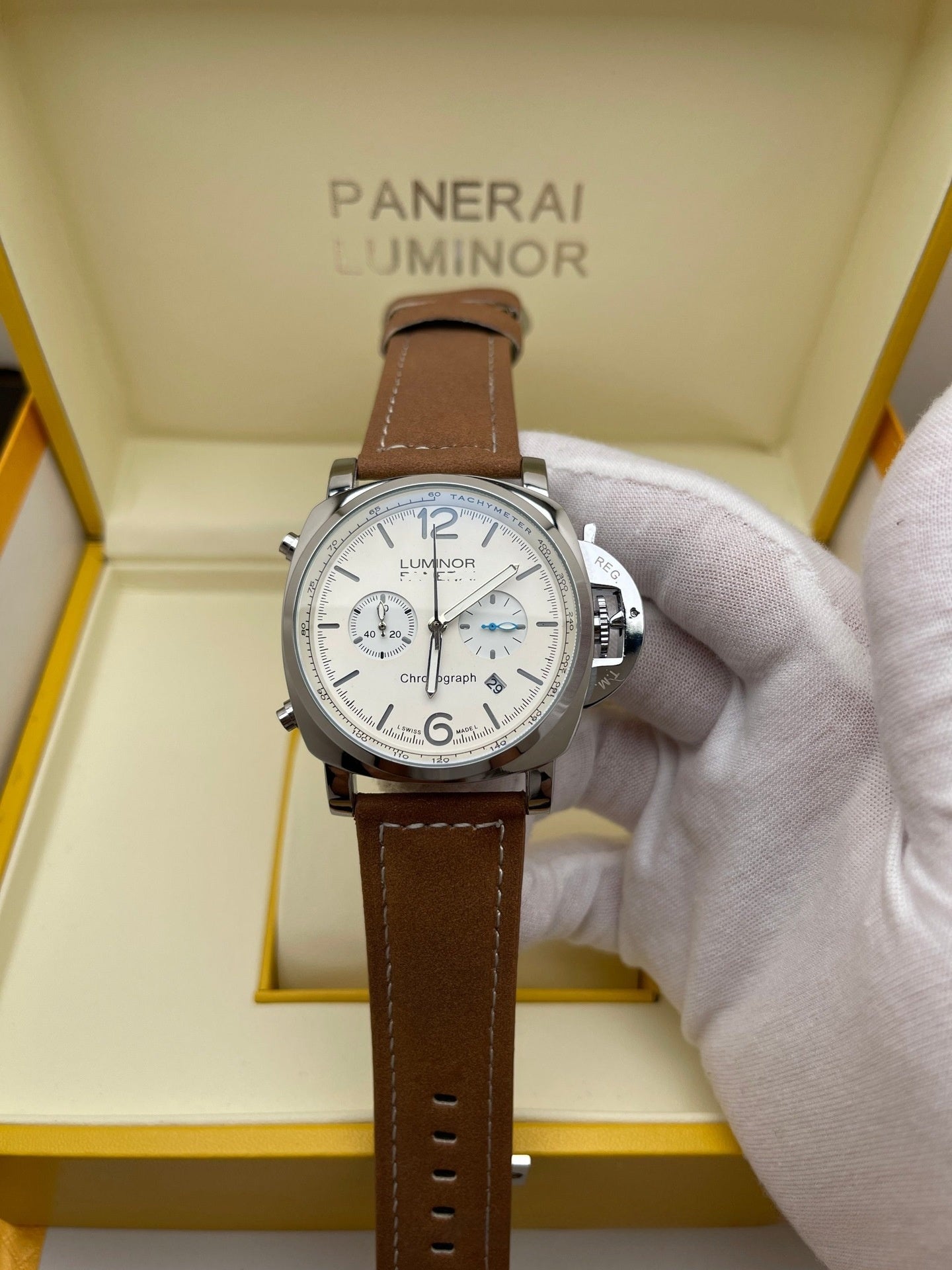 Men's Quartz Watch With Round Dial, Tempered Glass Mirror, Pointer Display, Imitation Leather Strap, And Pin Buckle