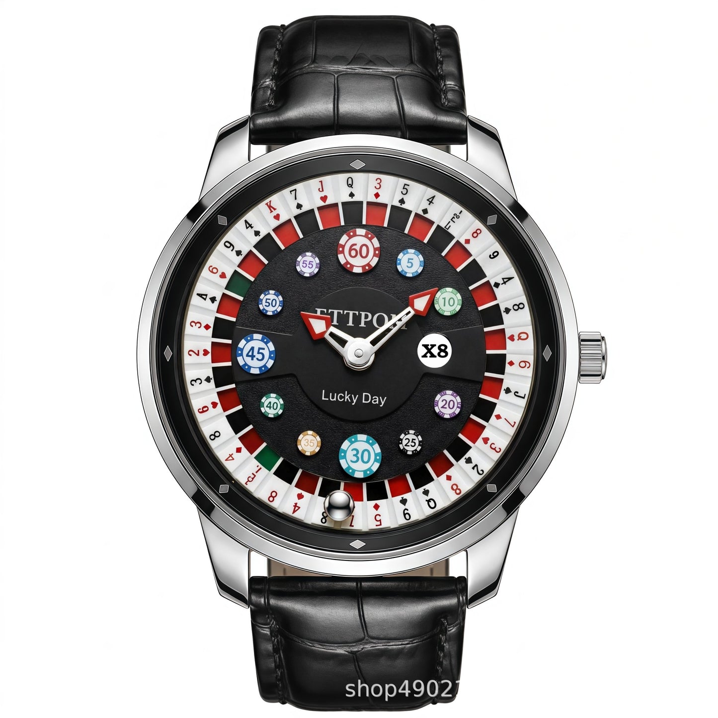Men's Quartz Watch With Genuine Leather Strap And Pin Buckle Featuring Round Dial And Tempered Glass Mirror