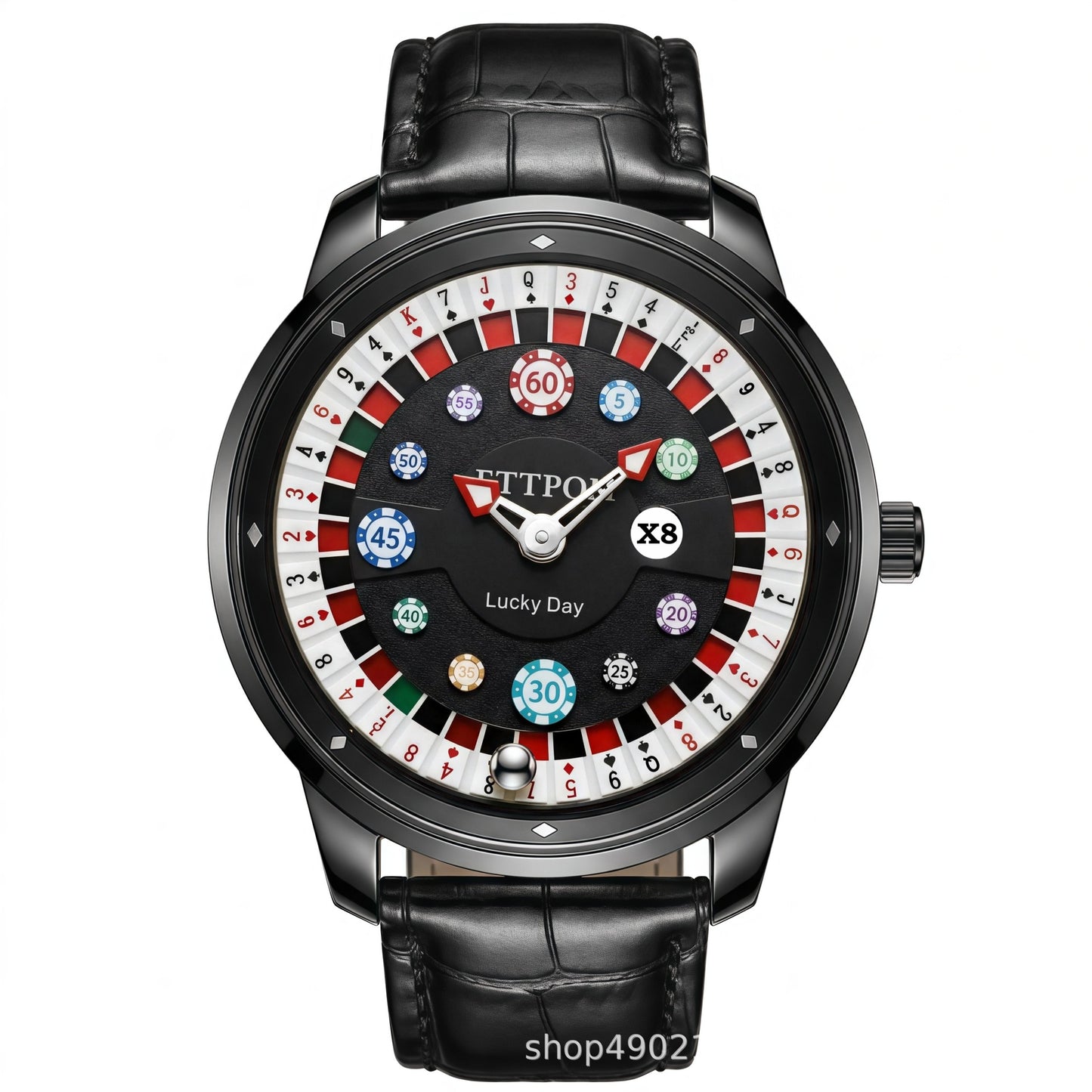 Men's Quartz Watch With Genuine Leather Strap And Pin Buckle Featuring Round Dial And Tempered Glass Mirror