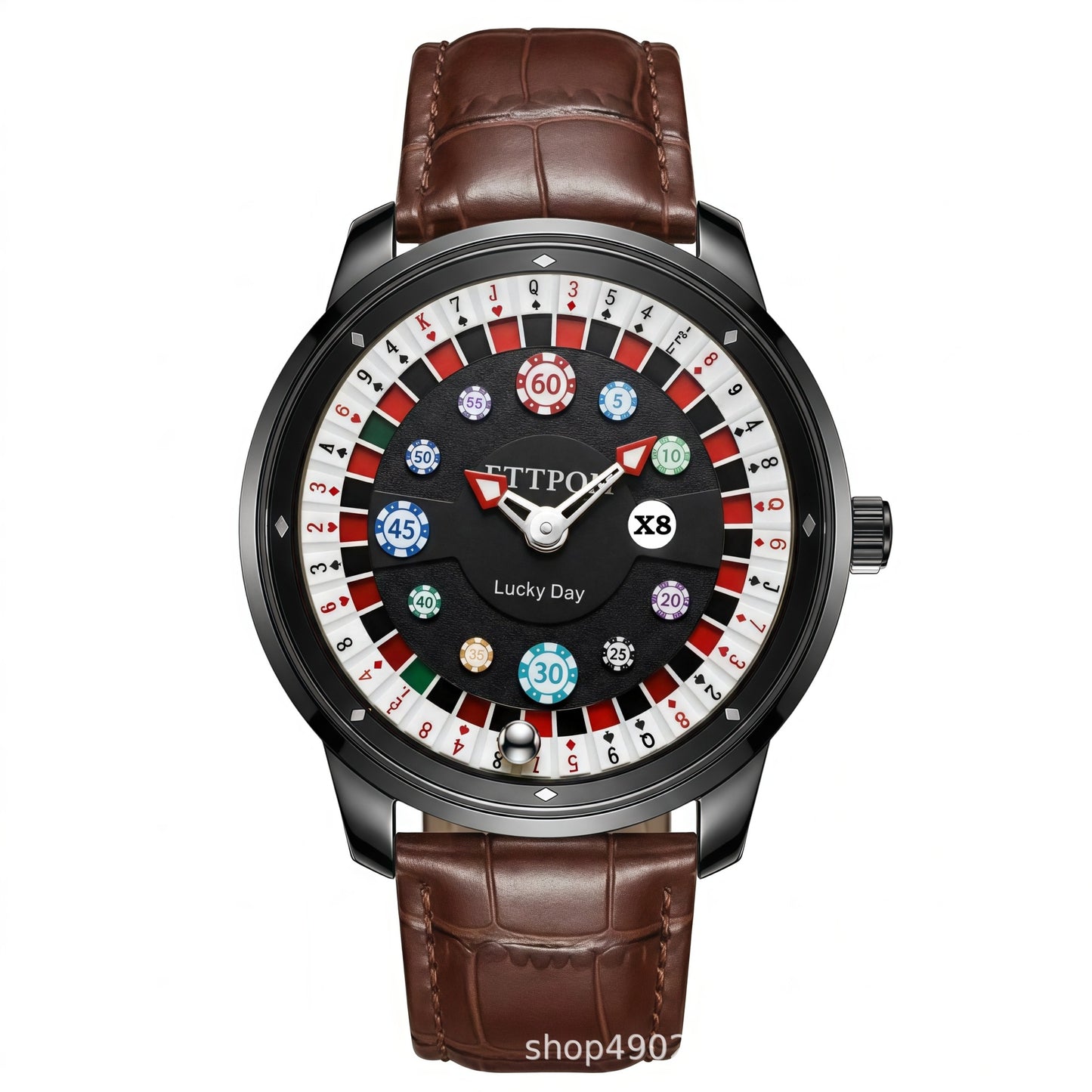Men's Quartz Watch With Genuine Leather Strap And Pin Buckle Featuring Round Dial And Tempered Glass Mirror