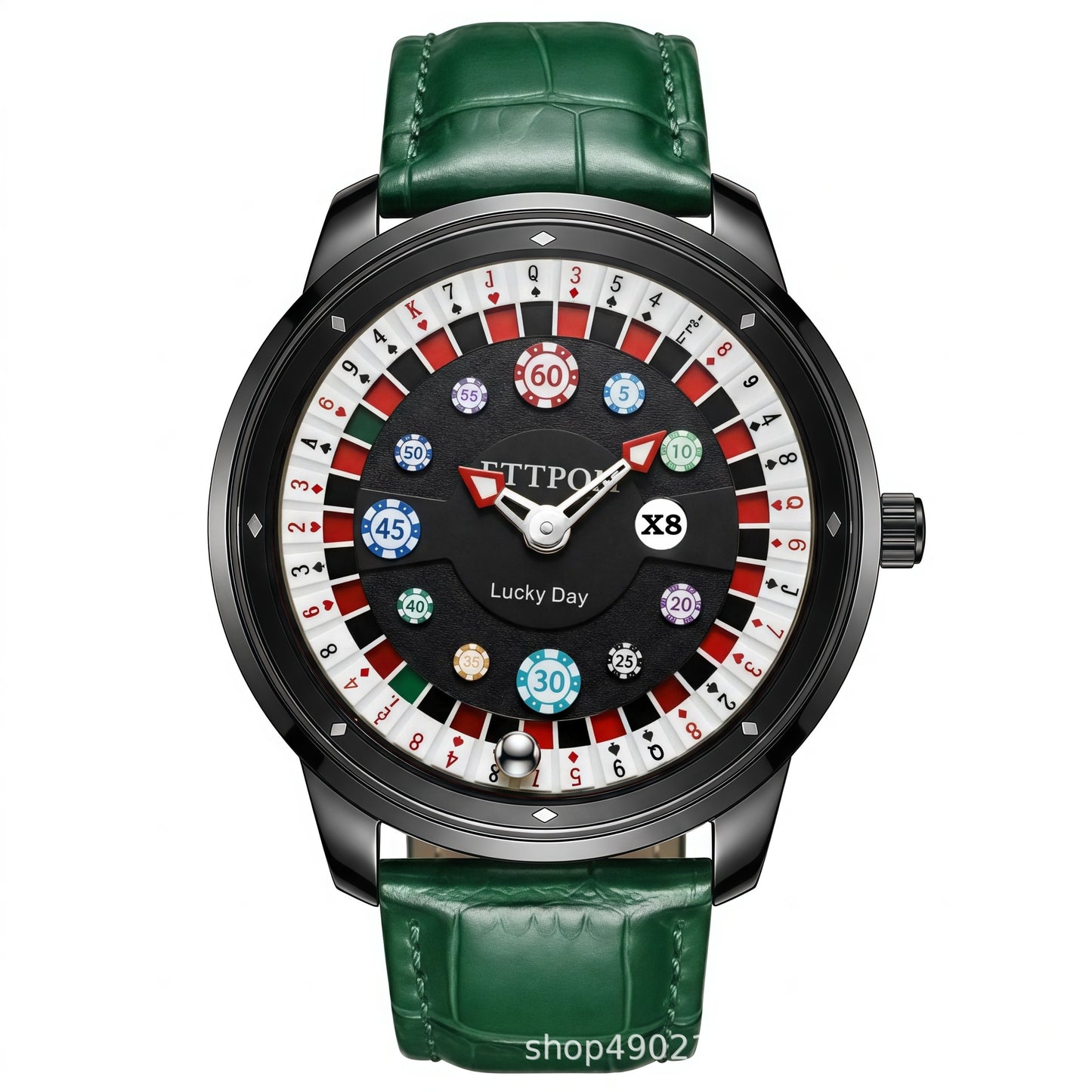 Men's Quartz Watch With Genuine Leather Strap And Pin Buckle Featuring Round Dial And Tempered Glass Mirror
