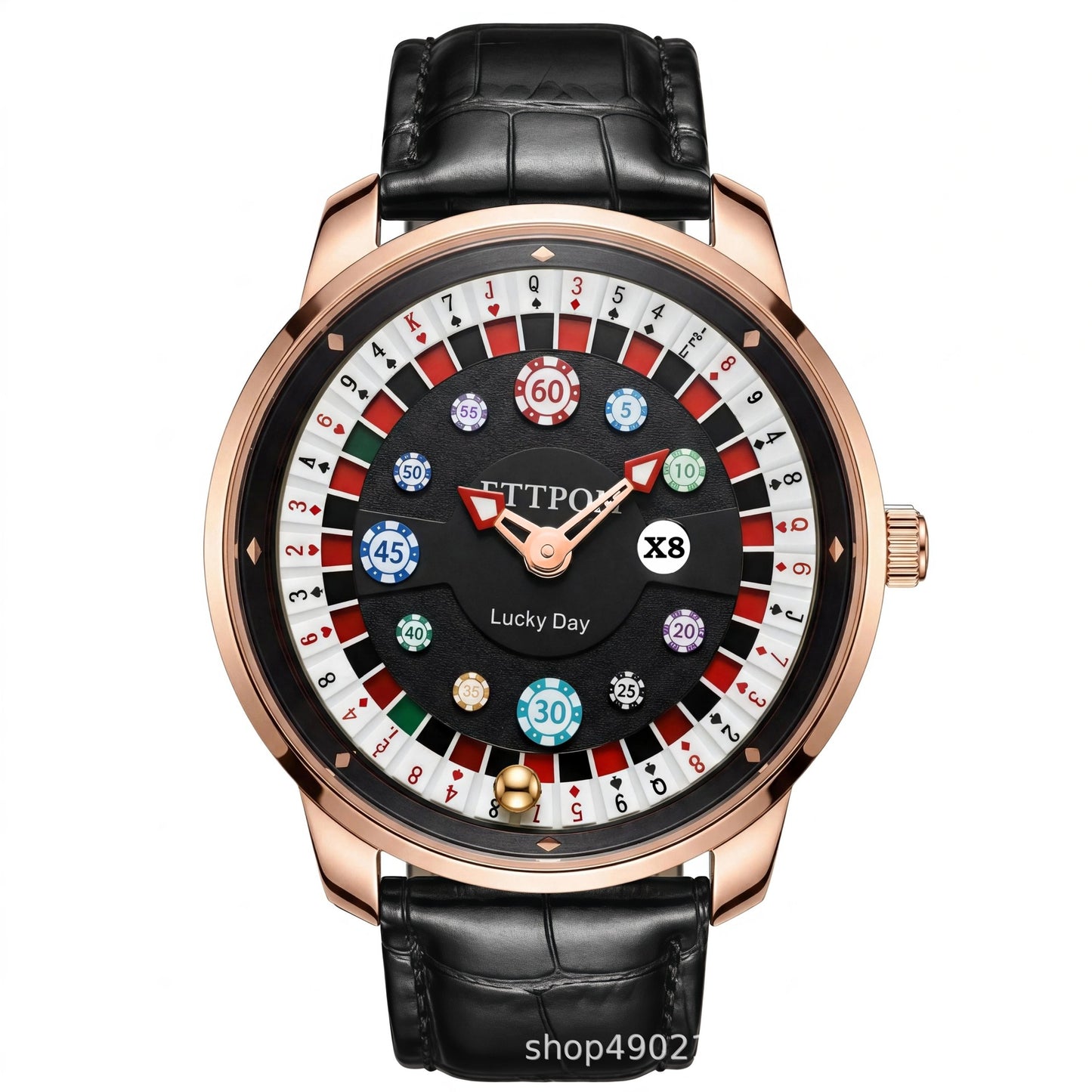Men's Quartz Watch With Genuine Leather Strap And Pin Buckle Featuring Round Dial And Tempered Glass Mirror