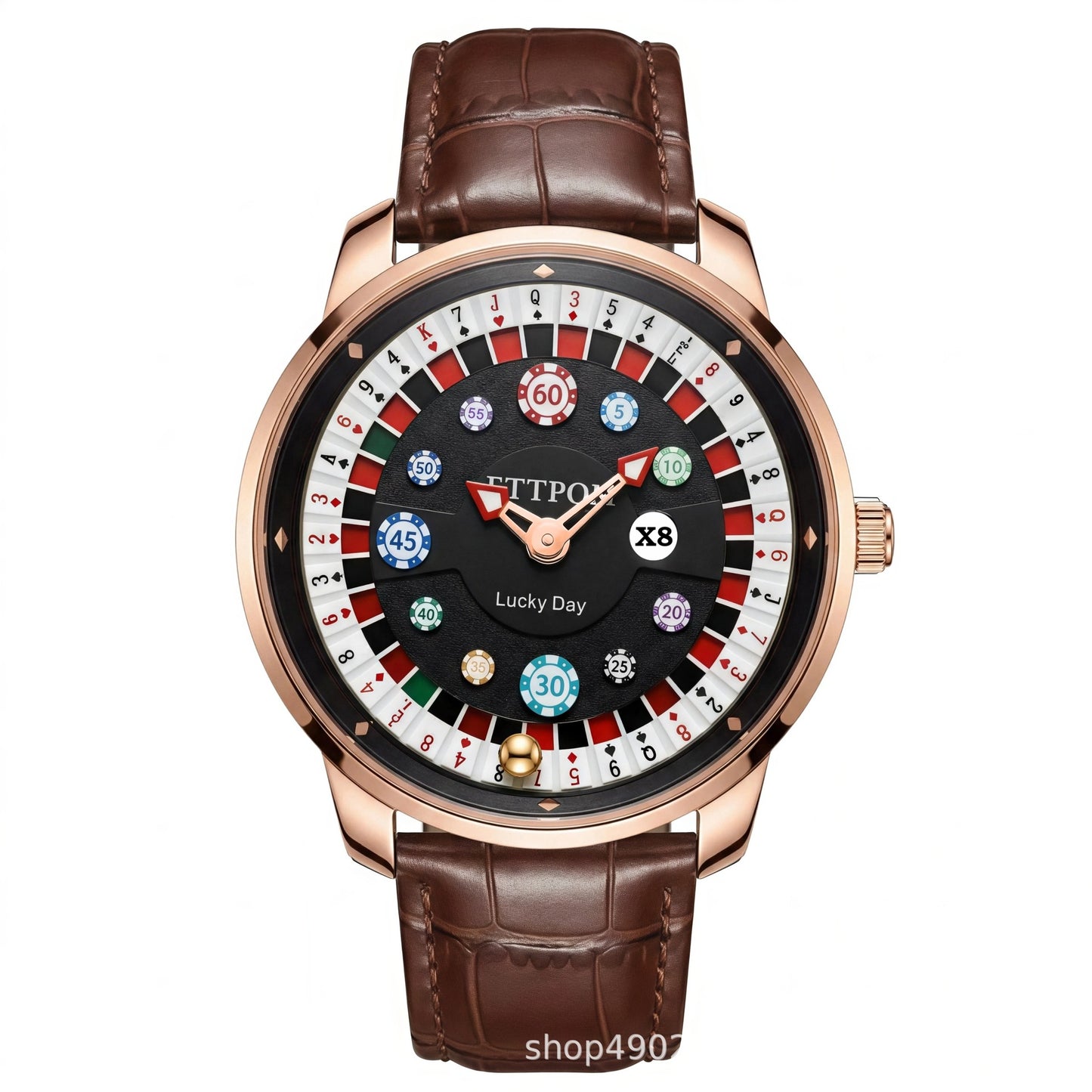 Men's Quartz Watch With Genuine Leather Strap And Pin Buckle Featuring Round Dial And Tempered Glass Mirror