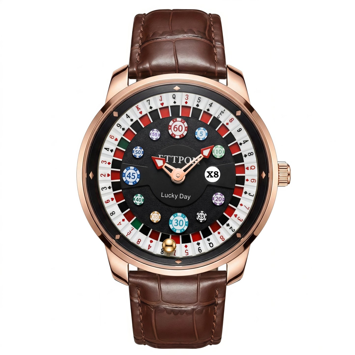 Men's Quartz Watch With Genuine Leather Strap And Pin Buckle Featuring Round Dial And Tempered Glass Mirror