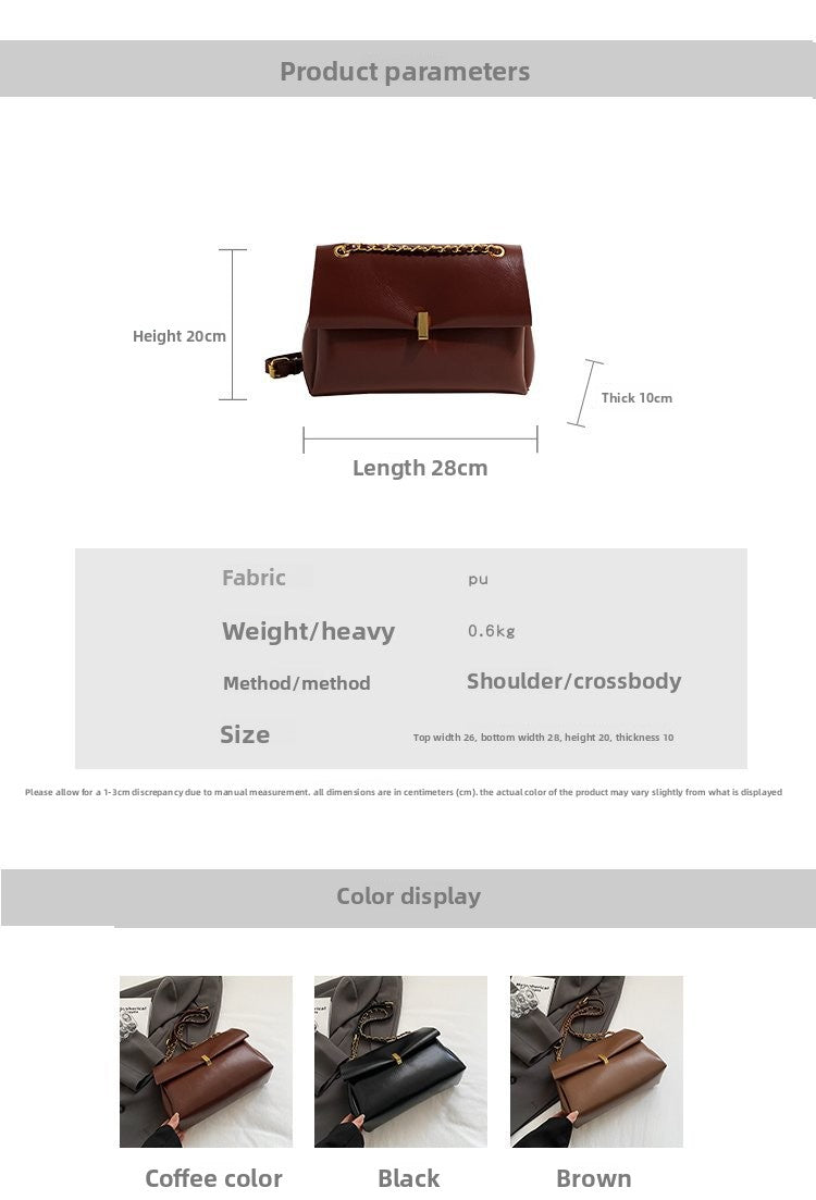 Women’s Square PU Leather Bag With Sewing Thread Detail, Single Shoulder Strap, Perfect For Spring And Summer
