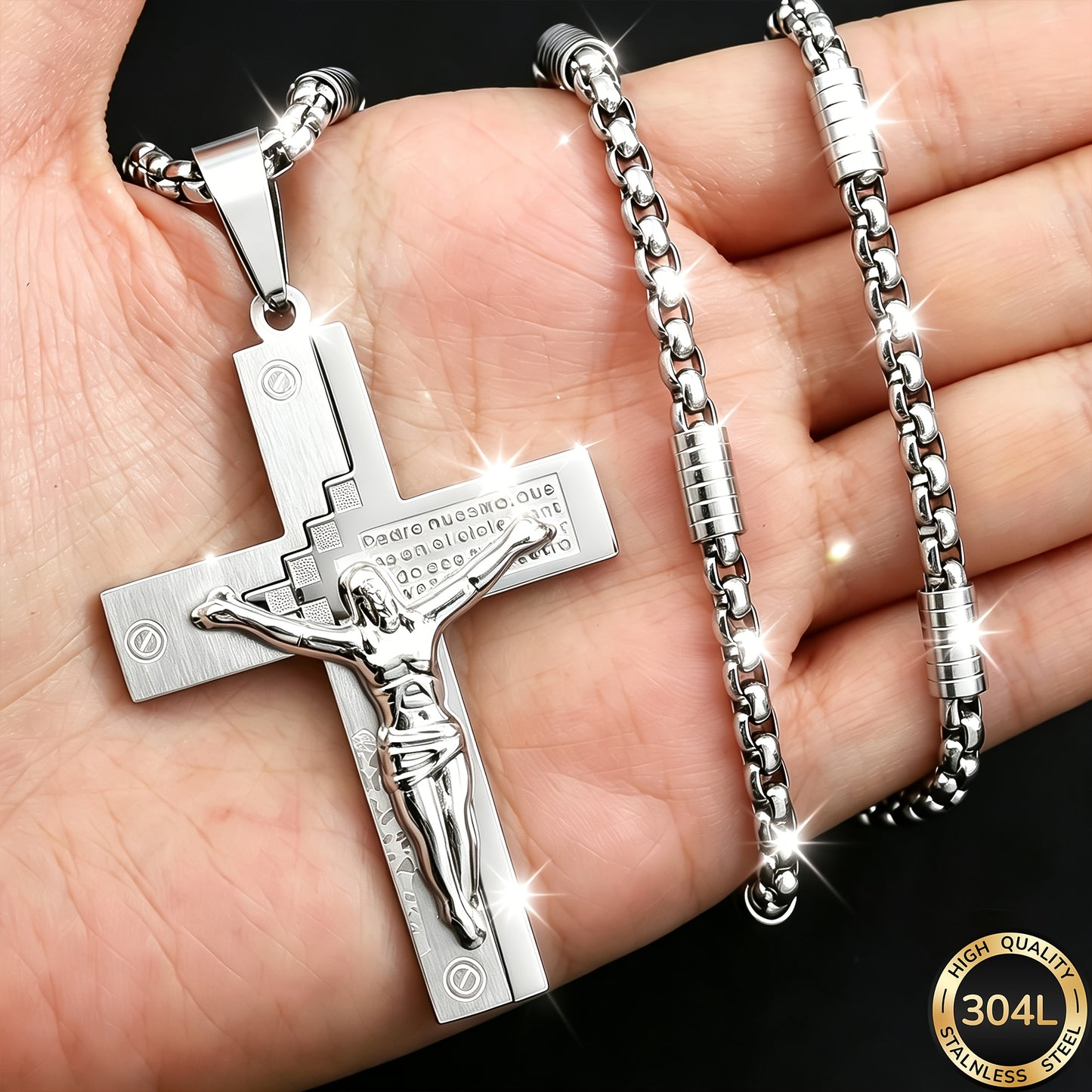 Handmade 304 Stainless Steel Slider Chain Necklace, Unisex Design For Everyday Wear