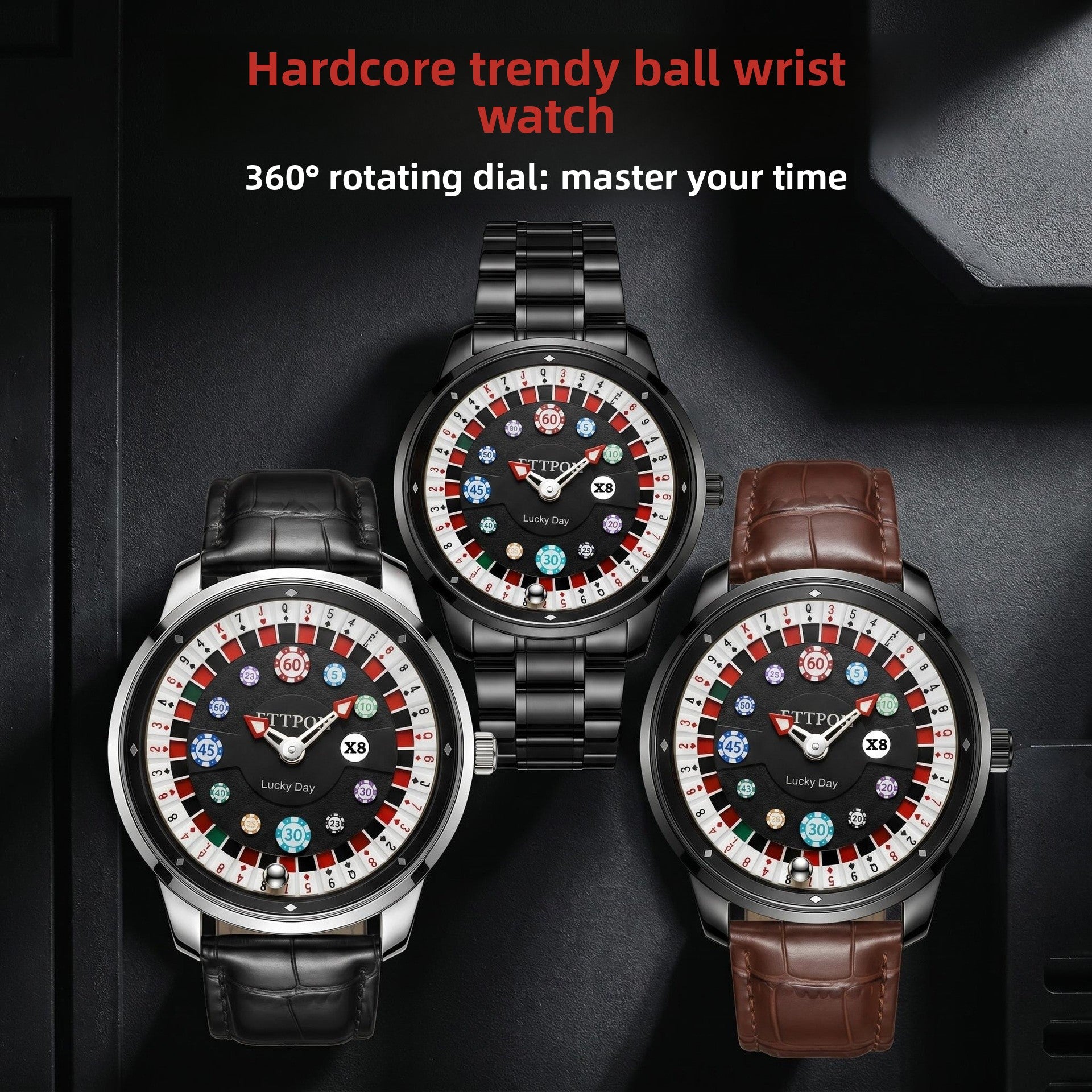 Men's Quartz Watch With Genuine Leather Strap And Pin Buckle Featuring Round Dial And Tempered Glass Mirror