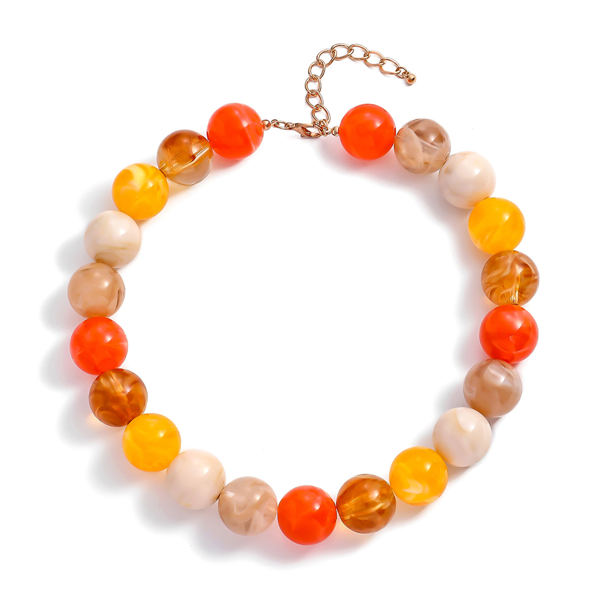 Bohemian Geometric Acrylic Necklace For Women With Golden Plated Box Chain Featuring Beading Craft