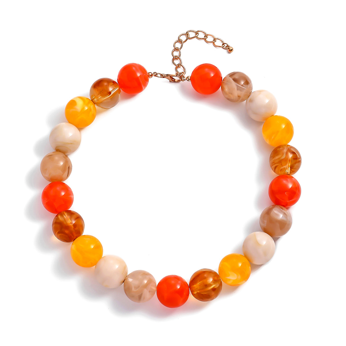 Bohemian Geometric Acrylic Necklace For Women With Golden Plated Box Chain Featuring Beading Craft