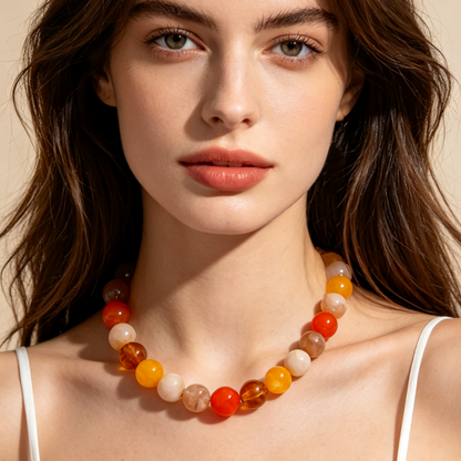 Bohemian Geometric Acrylic Necklace For Women With Golden Plated Box Chain Featuring Beading Craft