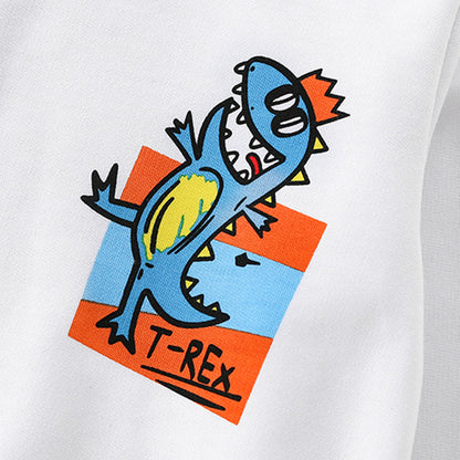 Boy's Cartoon Cotton Pullover Sweatshirt With Round Neck And Long Sleeves For Toddlers 3-6 Years