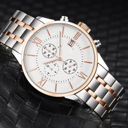 Men's Quartz Watch With Round Dial, Imitation Leather Strap, Pin Buckle, Ordinary Glass Mirror, And Pointer Display