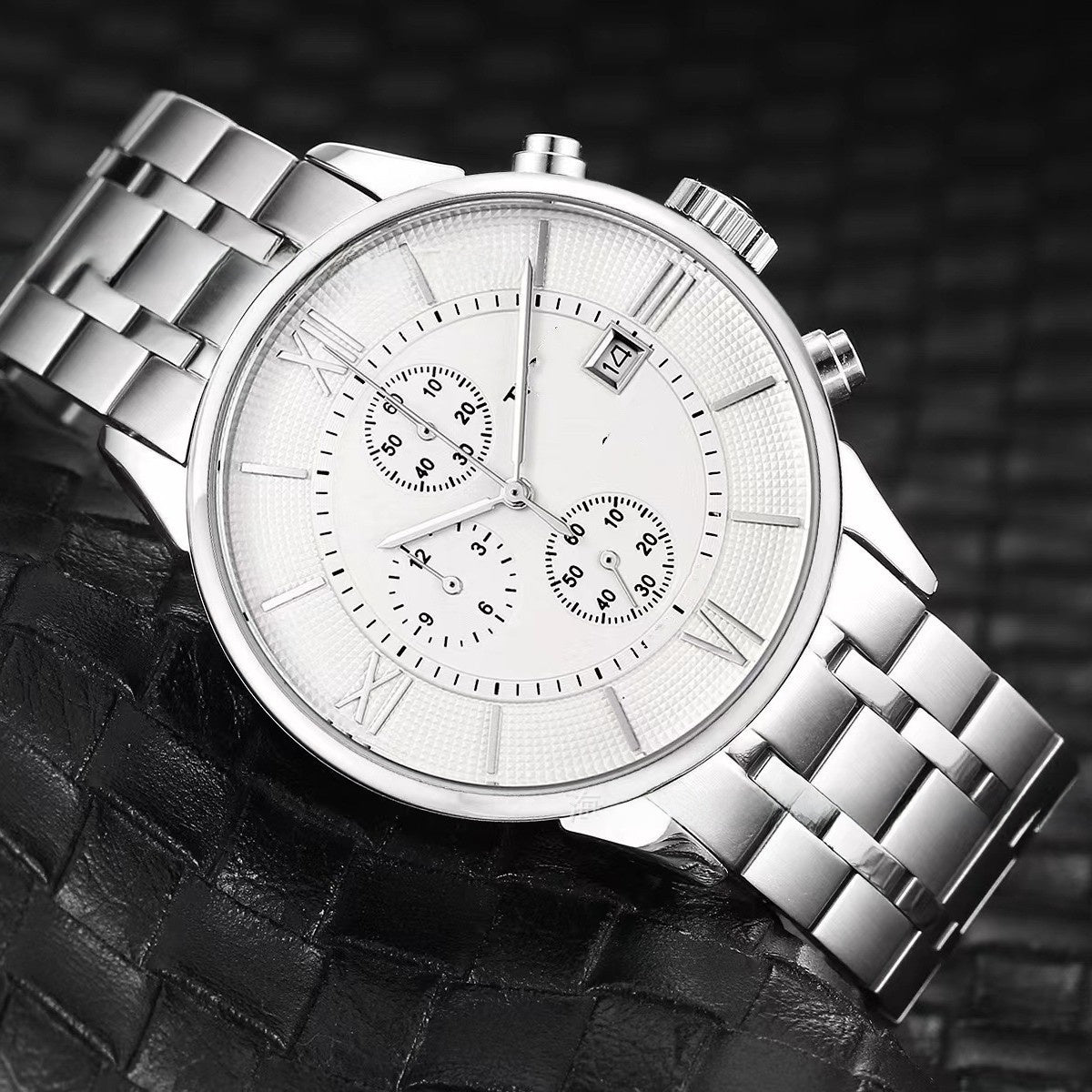 Men's Quartz Watch With Round Dial, Imitation Leather Strap, Pin Buckle, Ordinary Glass Mirror, And Pointer Display